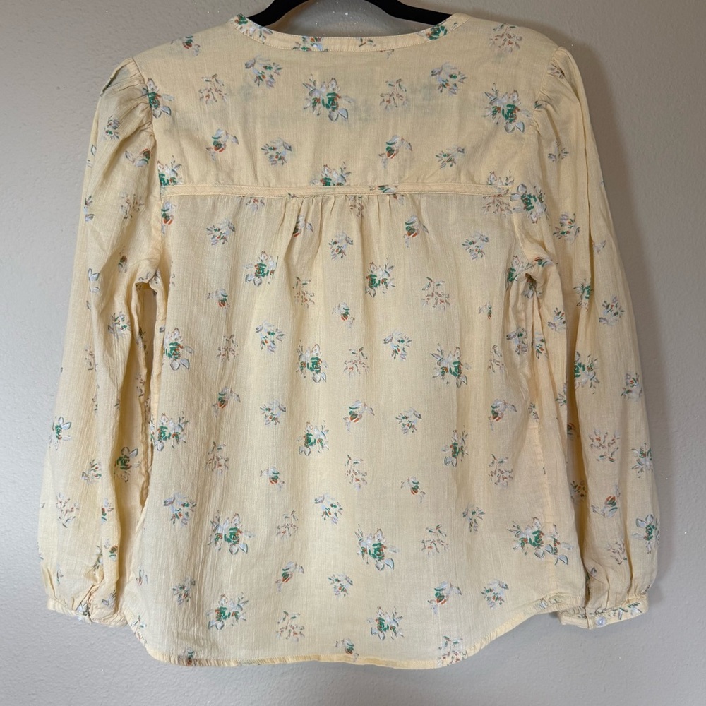 JOIE Fanning Long Sleeve Cotton Floral Top Butter Yellow Size Medium - Picture 4 of 6